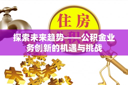 琉球探索未来趋势——公积金业务创新的机遇与挑战
