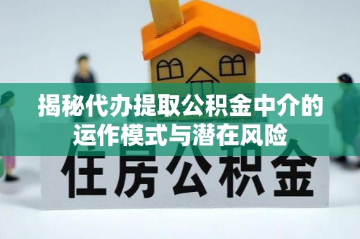 琉球揭秘代办提取公积金中介的运作模式与潜在风险